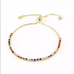 Gold Rainbow Zircon Bracelet for Women